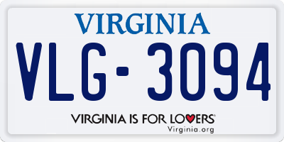 VA license plate VLG3094