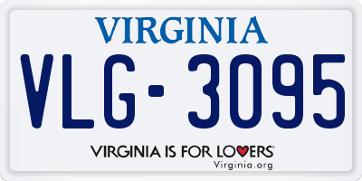 VA license plate VLG3095
