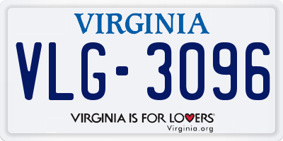 VA license plate VLG3096