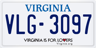 VA license plate VLG3097