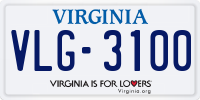 VA license plate VLG3100