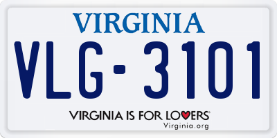 VA license plate VLG3101