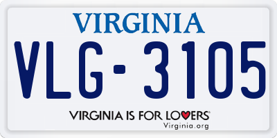 VA license plate VLG3105