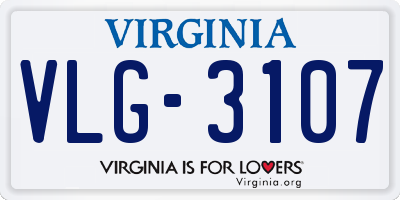 VA license plate VLG3107