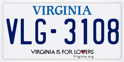 VA license plate VLG3108