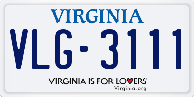 VA license plate VLG3111