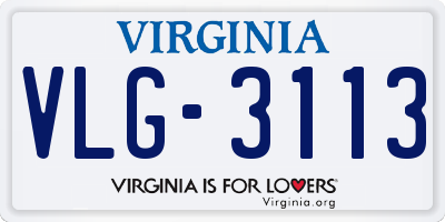 VA license plate VLG3113