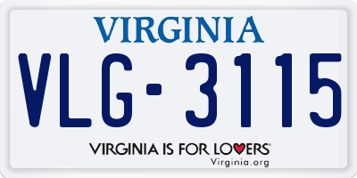 VA license plate VLG3115