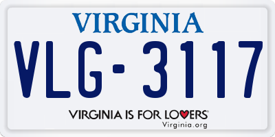 VA license plate VLG3117