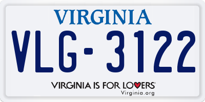 VA license plate VLG3122