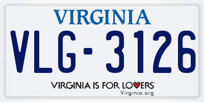 VA license plate VLG3126