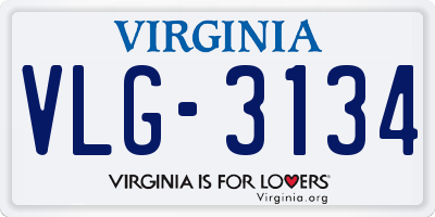 VA license plate VLG3134