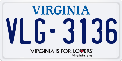 VA license plate VLG3136