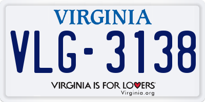 VA license plate VLG3138