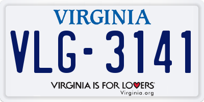 VA license plate VLG3141