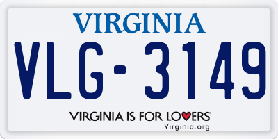 VA license plate VLG3149