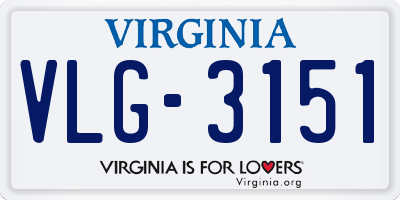 VA license plate VLG3151