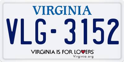 VA license plate VLG3152