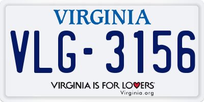 VA license plate VLG3156