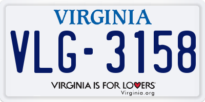 VA license plate VLG3158