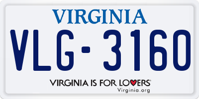 VA license plate VLG3160