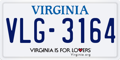 VA license plate VLG3164