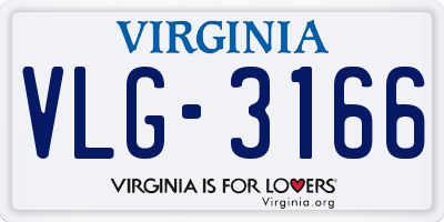 VA license plate VLG3166