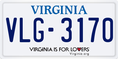 VA license plate VLG3170