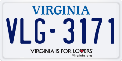 VA license plate VLG3171