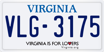 VA license plate VLG3175