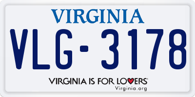 VA license plate VLG3178