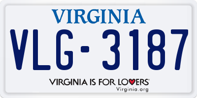 VA license plate VLG3187