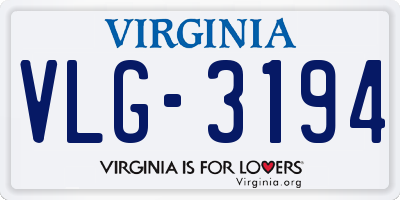 VA license plate VLG3194