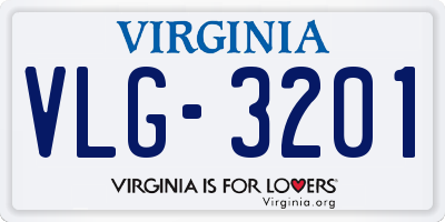VA license plate VLG3201