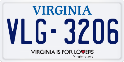 VA license plate VLG3206