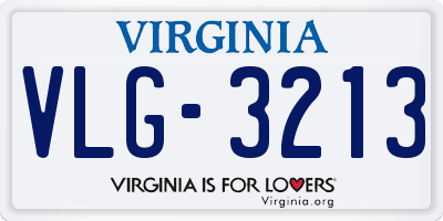VA license plate VLG3213