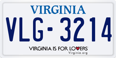 VA license plate VLG3214