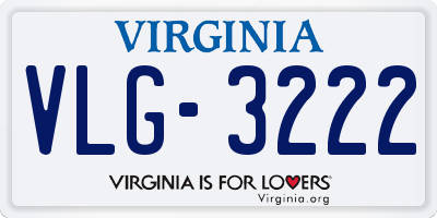 VA license plate VLG3222
