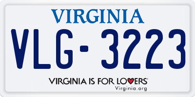 VA license plate VLG3223