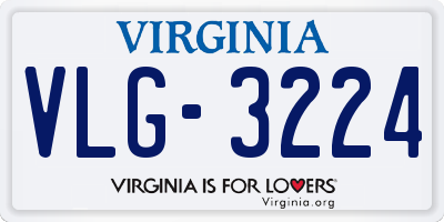 VA license plate VLG3224