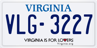 VA license plate VLG3227