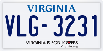 VA license plate VLG3231
