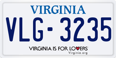 VA license plate VLG3235