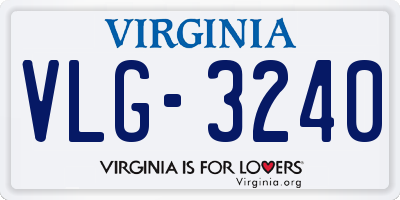 VA license plate VLG3240