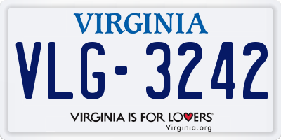 VA license plate VLG3242