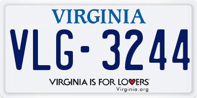 VA license plate VLG3244