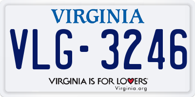 VA license plate VLG3246
