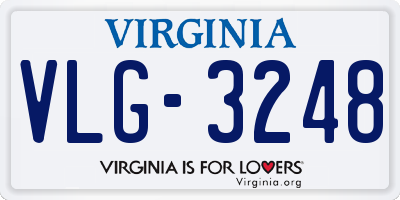 VA license plate VLG3248