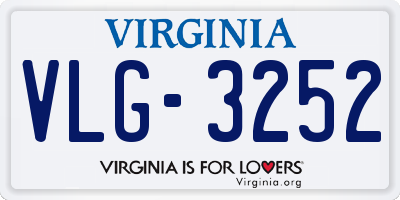 VA license plate VLG3252