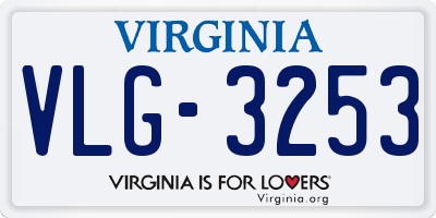 VA license plate VLG3253